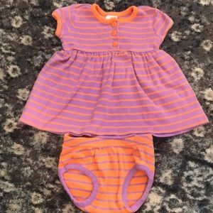 Hanna Andersson dress and diaper cover 60 3-6 mo